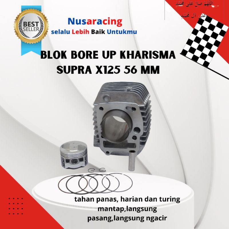 BLOK SEHER BORE UP KHARISMA SUPRA 125 KARBU 57 SUPRA 125 56 MMSUPRA X 125 FI