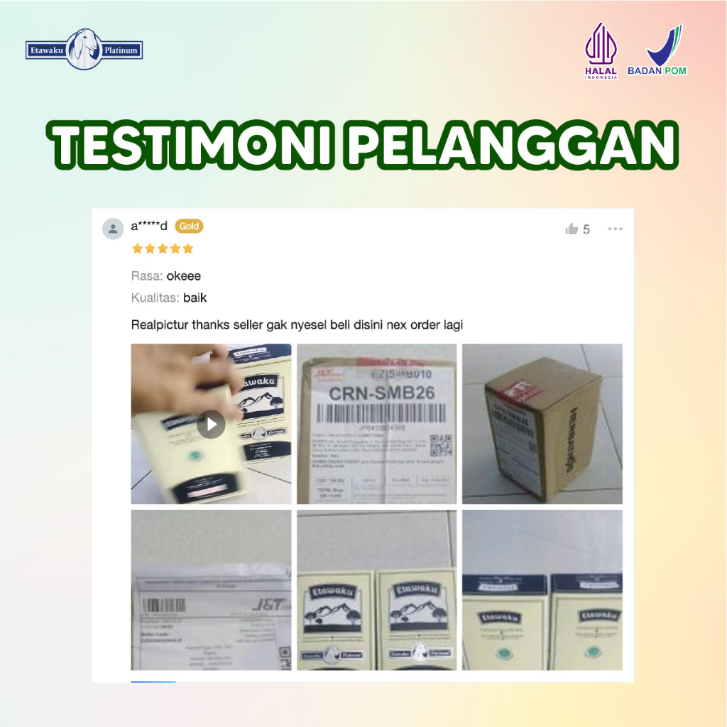 Susu Etawaku Platinum Original Bantu Atasi Masalah Pernapasan Tulang dan Sendi Paket 1 Box Isi 200gr