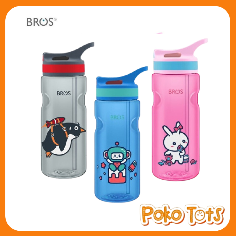 BROS Bottle Flip 550ml Botol Minum Sedotan Anak