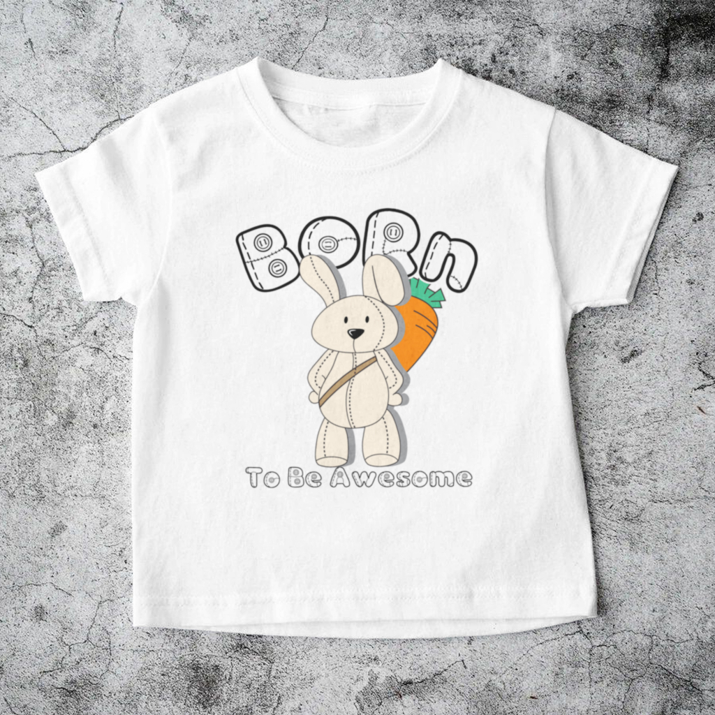 Kaos Anak Born To Be Awesome - Atasan Anak Laki Laki Dan Perempuan