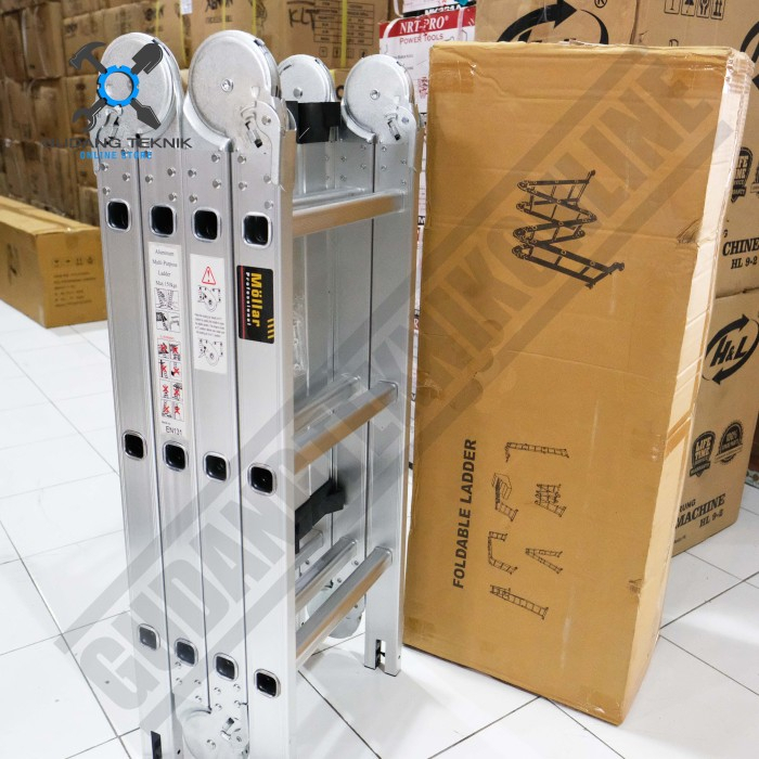 Tangga Lipat Multifungsi Aluminium 4.6 Meter MOLLAR / Aluminium Multipurpose Ladder Tangga Aluminium 4.6Meter 4x4 MOLLAR