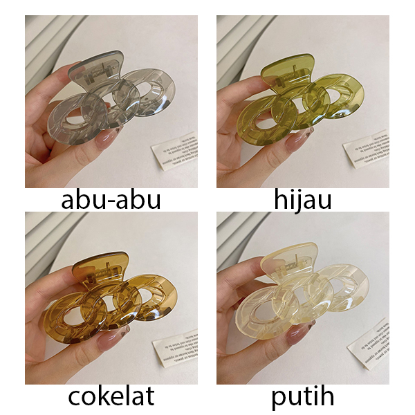 jepit rambut simpel akrilik acrylic hairclip jje091(4e3)