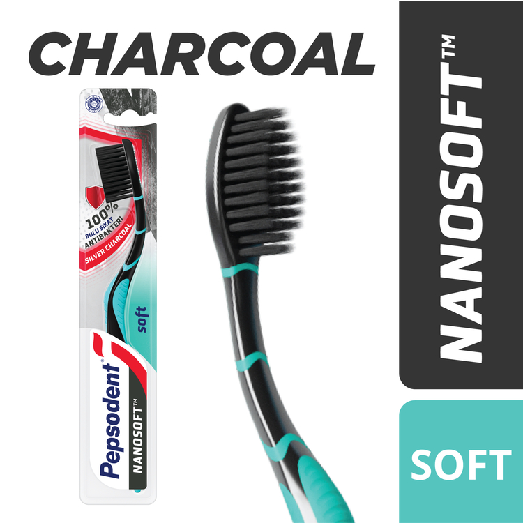 Pepsodent Nanosoft Sikat Gigi Charcoal isi 1