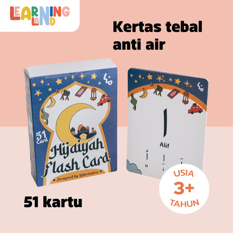 [ LETTERINPINE ] - Flash Card Hijaiyah - Mainan Kartu Huruf Arab Hijaiyah Edukasi Mengaji