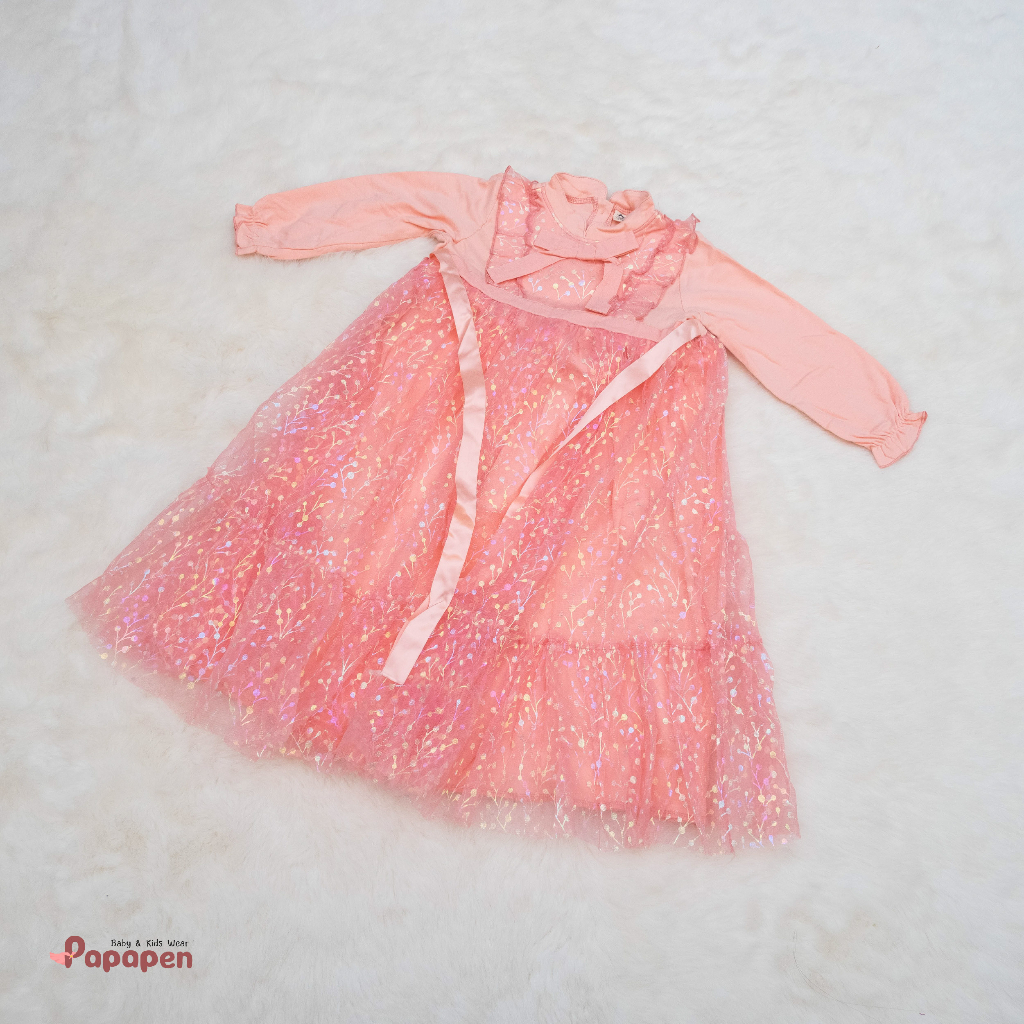 Mi Angel Gamis Mahkota Pita (2-3 Tahun) Bonus Hijab