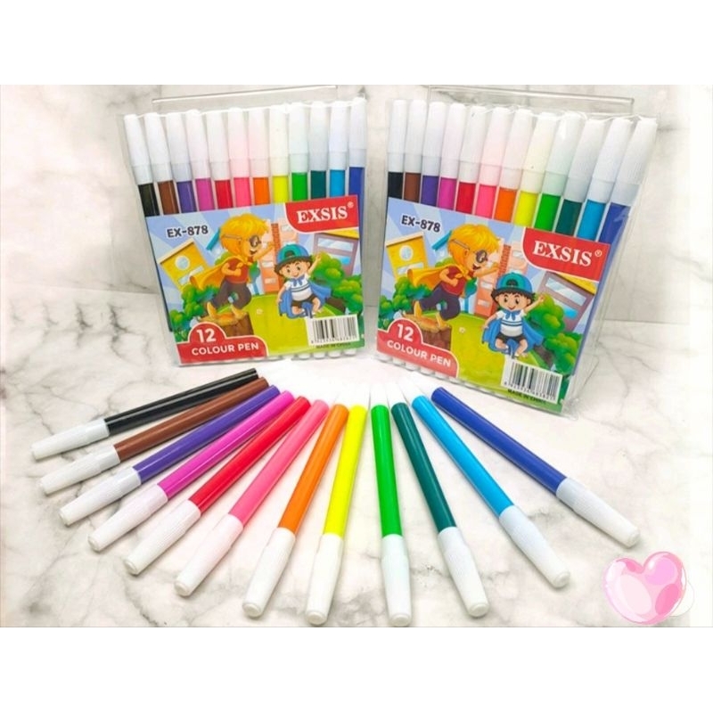 

Spidol 12 Warna Exis / Colour Pen Body Besar