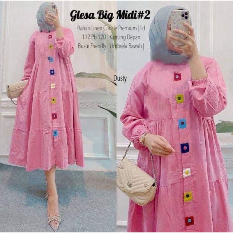 [BISA COD] MIDI DAN GAMIS KIRANIA DRESS//Mididress susun viral/Gamis viral