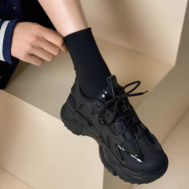 COD POS 473 Sepatu Sneakers Tali Olahraga Jogging Wanita Seoatu Full Black