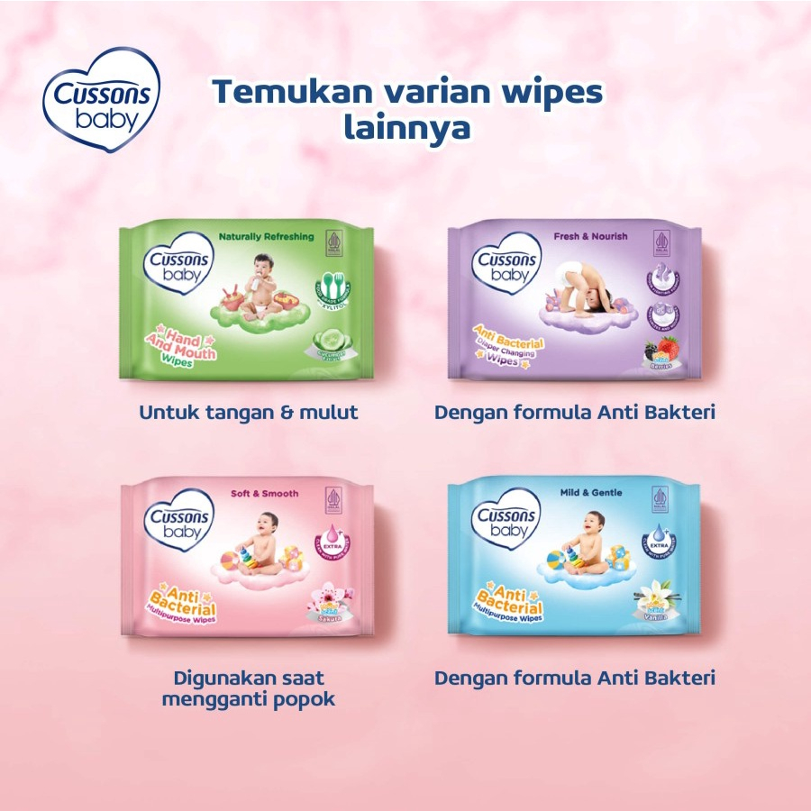 PROMO BUY 1 GET 1 TISU BASAH bayi CUSSONS BABY WIPES wet tissue isi 50 sheets Cusson cusons Makassar