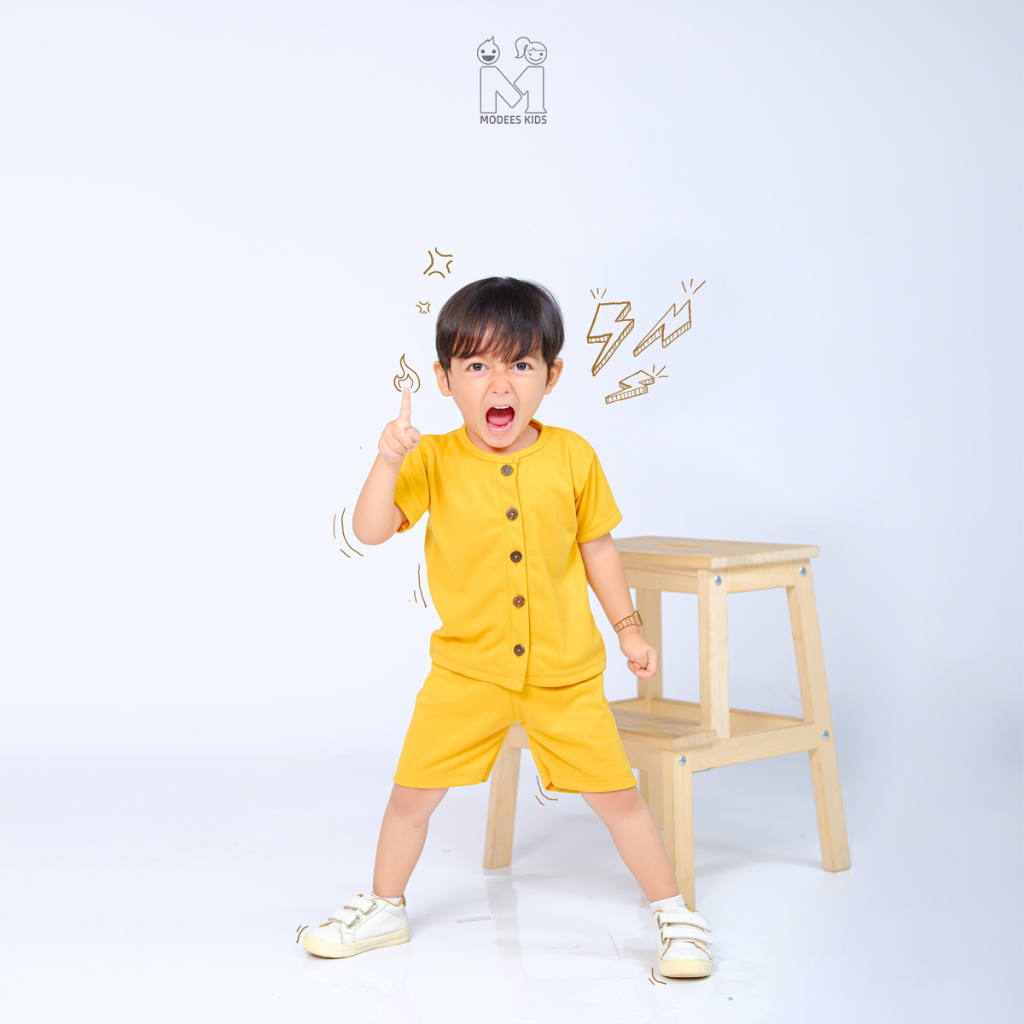 Setelan Baju Anak Laki Wanita Casual Button Unisex 0-6 Tahun