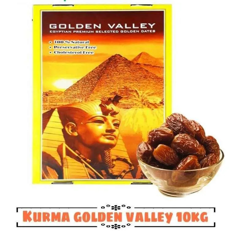 

Golden Valley Egyptian Premium Selected Golden Dates Natural Buah Kurma Snack Manisan Cemilan Puasa