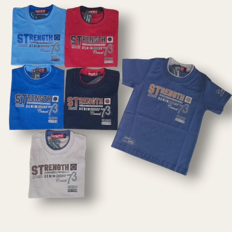 Kaos Country Doy Tshirt Distro Atasan Baju Anak Motif Strength Denim 73 Usia 1 s/d 15+ Tahun Bahan K