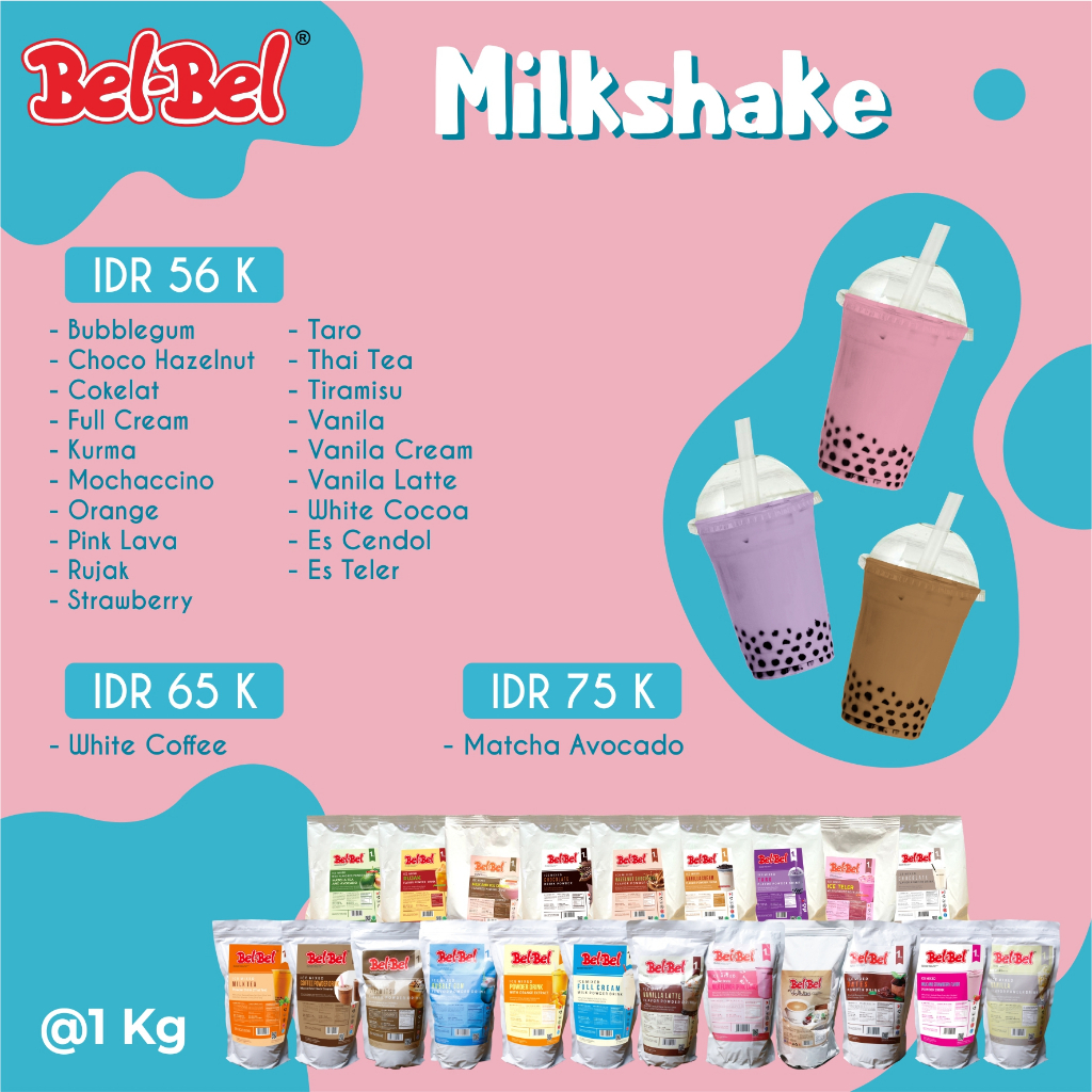 

Serbuk Minuman Kekinian | Ice Mixed | Milkshake | 1 Kg | BPOM