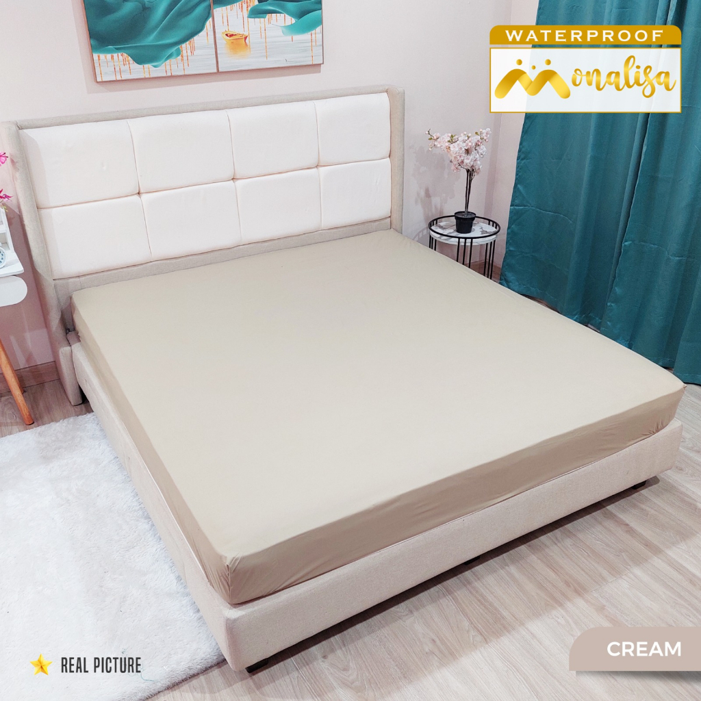 Monalisa Waterproof Sprei Uk 160/180 - Cream