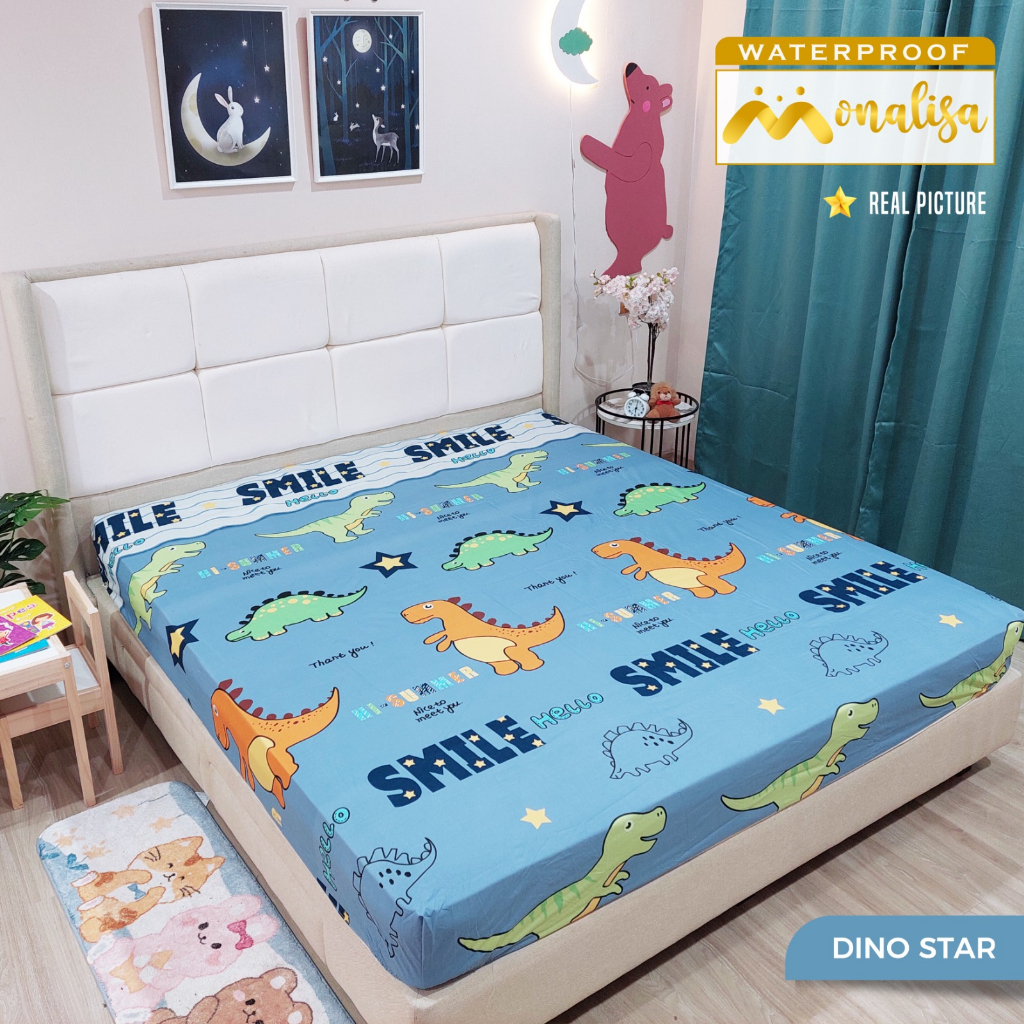 Monalisa Waterproof Sprei Uk 160/180 - Dino Star