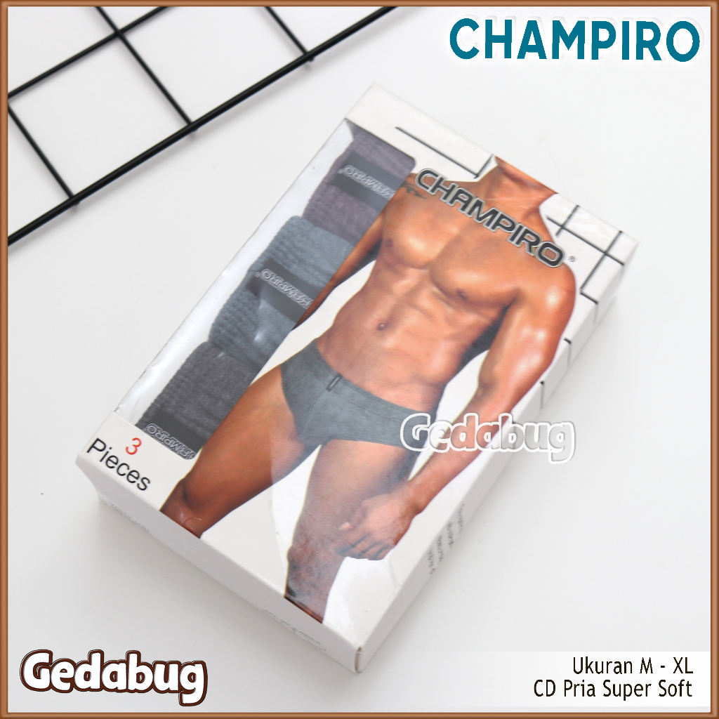 3 pc - CD CHAMPIRO MIKA C.0312C | Celana dalam pria karet kerut | Gedabug