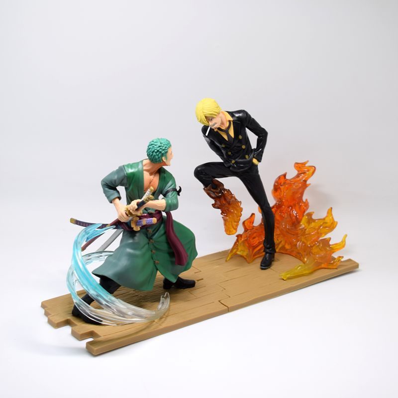 One Piece Anime Figure Roronoa Zoro VS Vinsmoke Sanji Aura Statue PVC