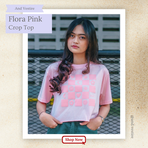 Baju Wanita Crop Top Kaos Pink And Vestire
