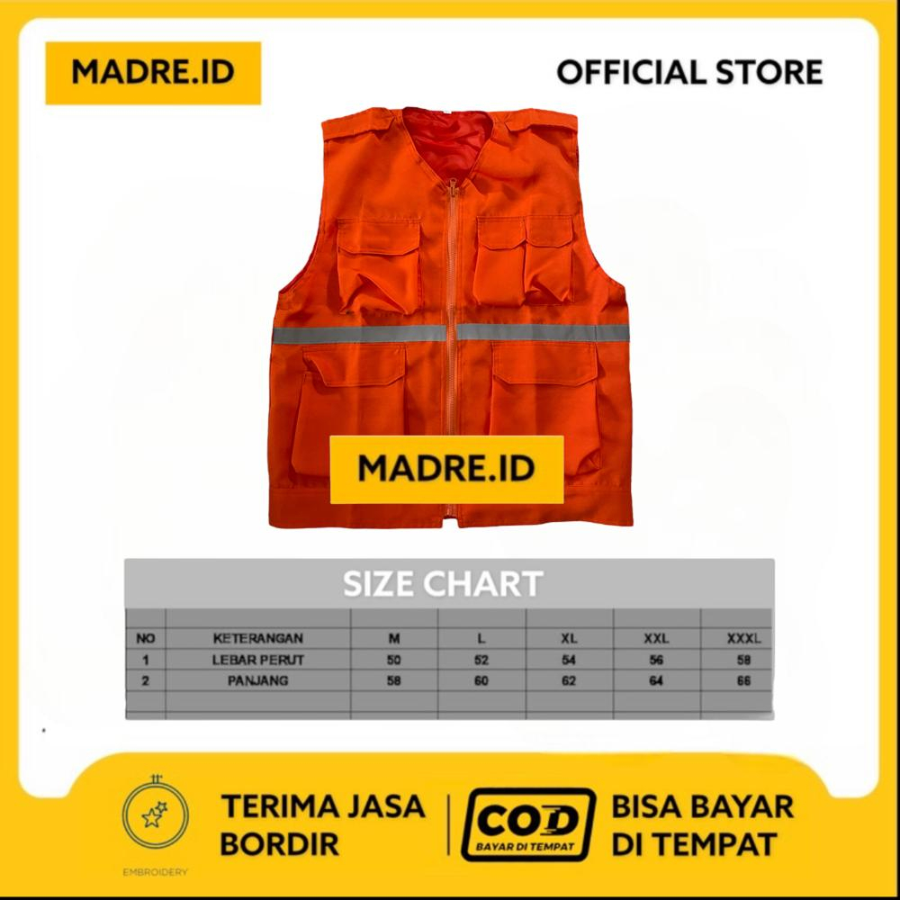 Rompi Proyek - Rompi Safety - Rompi Tambang - Rompi Kain- Rompi k3 - Rompi 5 Kantong - Rompi Kerja Lapangan Outerwear - Rompi skotlet - Industrial Safety Vest