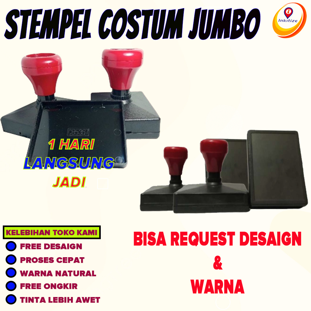 

INKITIZE Stempel Custom Flash Jumbo Stempel Cepat Free Desain Semua Ukuran Termurah Bisa COD