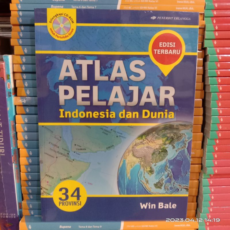 Atlas Pelajar Indonesia dan Dunia 34 Provinsi + CD Win Bale / Erlangga
