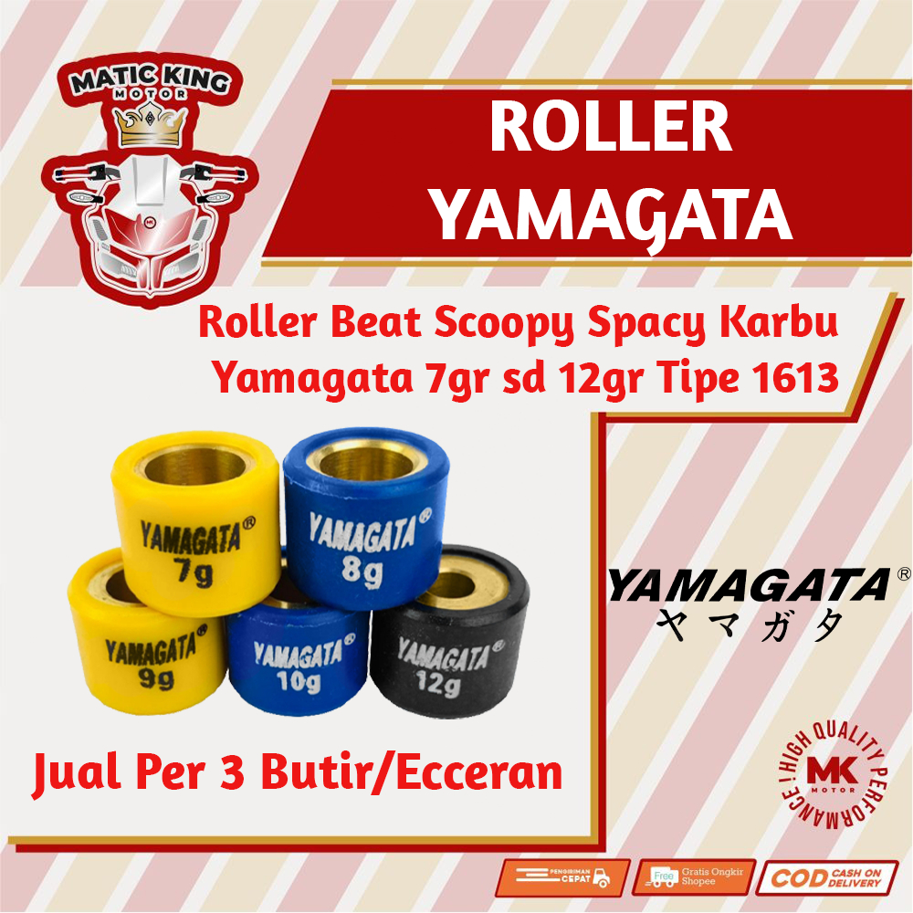 Roller beat scoopy spacy 110 karbu Yamagata Racing 7 gr sd 12 gr Jual satuan (1 pc)