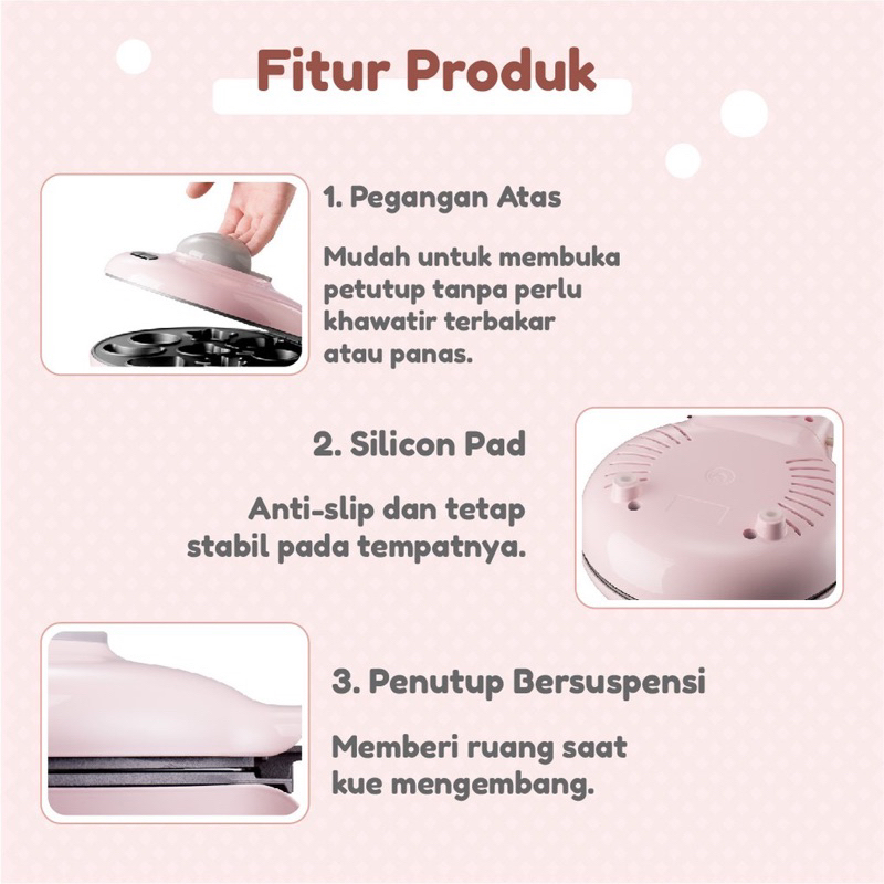 Emily Mini Pancake &amp; Waffle Maker Electric Pancake Waffle Maker Alat Masak Pancake Elektrik