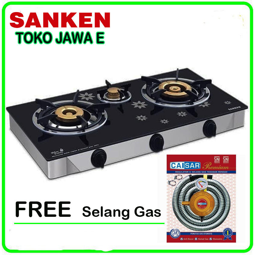 KOMPOR GAS KACA TEMPERED GLASS SANKEN 2 TUNGKU - 3 TUNGKU Tempered Glass Kualitas Premium (BEST SELL
