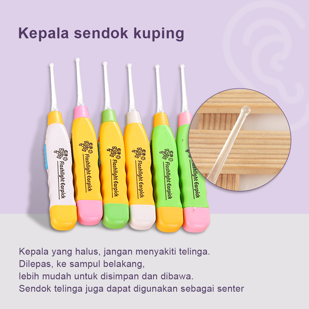 Lacoo Pembersih Telinga LED anak Korek Kuping Lampu bayi ear pick