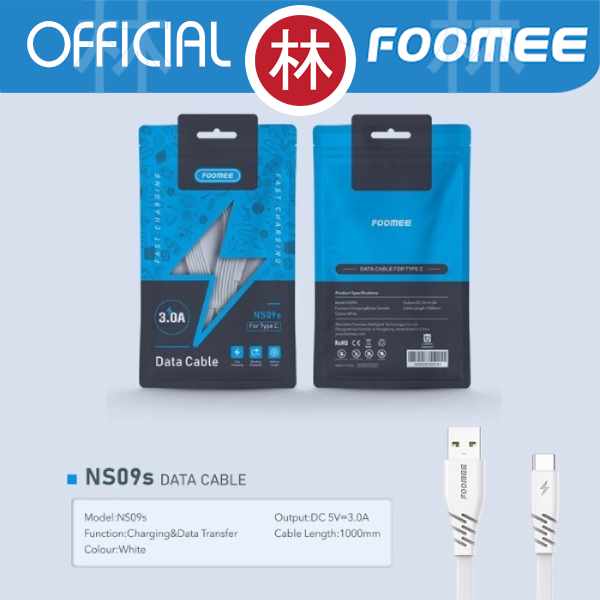 Foomee NS09S Kabel Data Cable Type-C 100 cm Fast Charging 3A New NS09