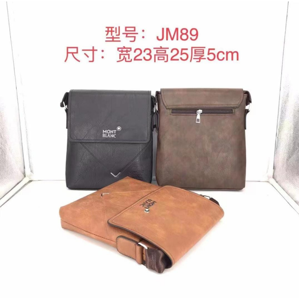 Tas Selempang Pria Keren Multifungsi Waistbag SANDANG MONT BLANC Bahan Kulit Import Kualitas Preium MURAH