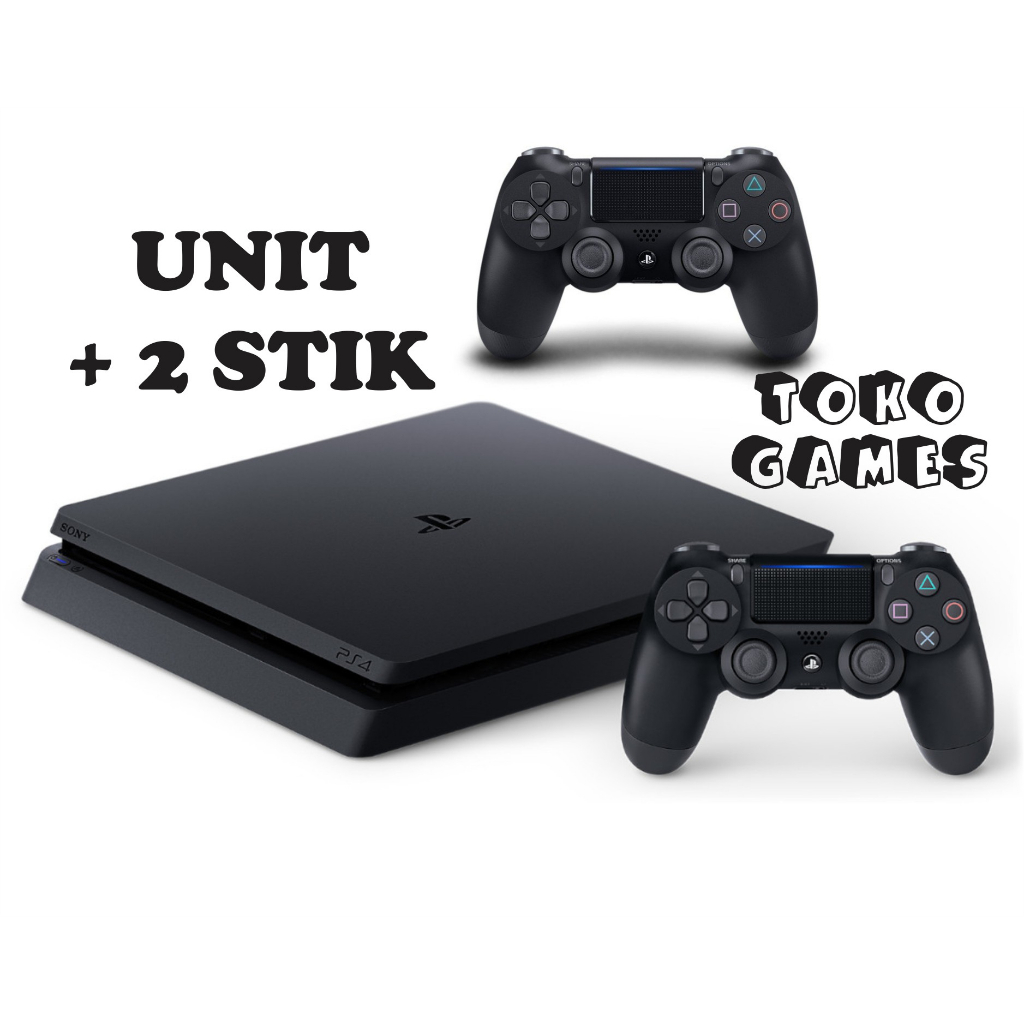 PS 4 [TOKO GAMES] TYPE SLIM + HDD 1 TB FULL GAMES *EA play*-SLIM 1 TB + 2 STIK