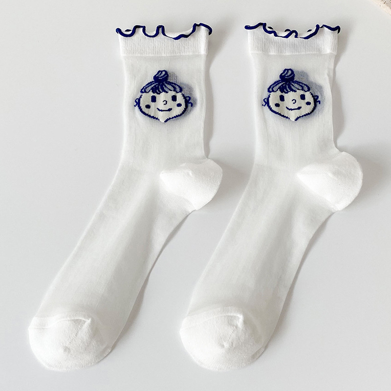 Long Socks Above The Ankles/ Kaos Kaki Panjang Motif Boneka 2493