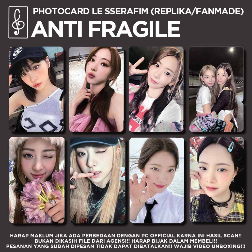 [REPLIKA LE SSERAFIM] ANTI FRAGILE PHOTOCARD UNOFFICIAL