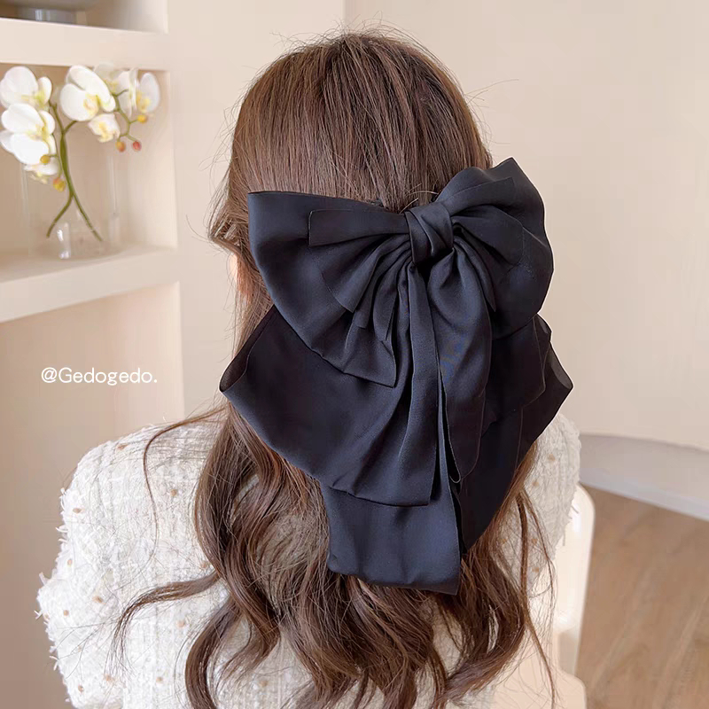(Hello Girl)F214 Jepit Rambut Wanita Model Pita 4 Lapis Lebar Gaya Korea Import