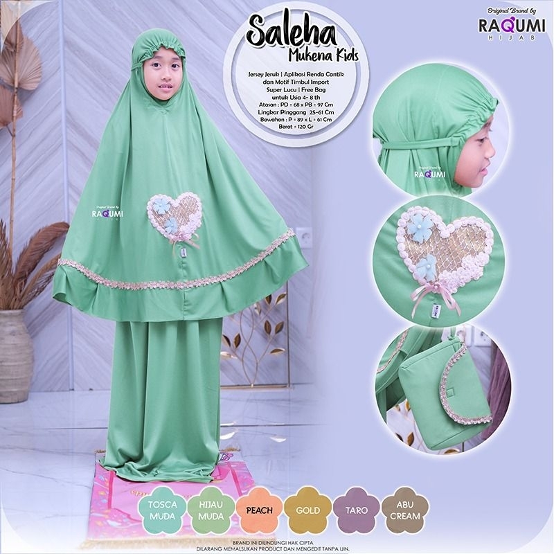SALEHA RAQUMI MUKENA ANAK PREMIUM MUKENA BRANDED ORIGINAL MUKENA BAYI qoriah cokmil aimara kakakadek