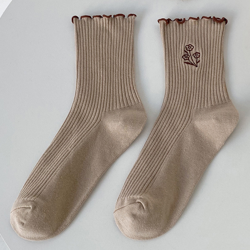 Korean Fashion Women Solid Socks 2224