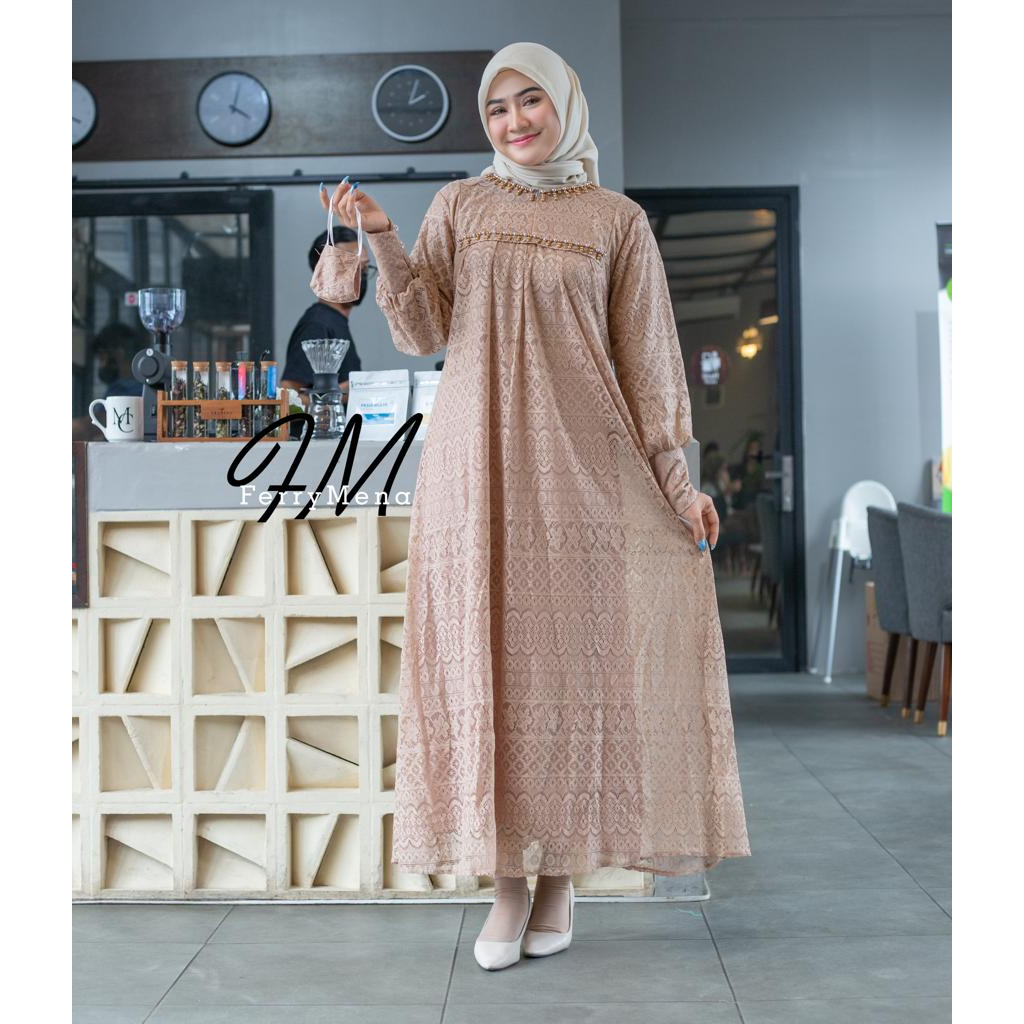 gamis sahira brokat/gamis modern/gamis pesta/gamis remaja kekinian