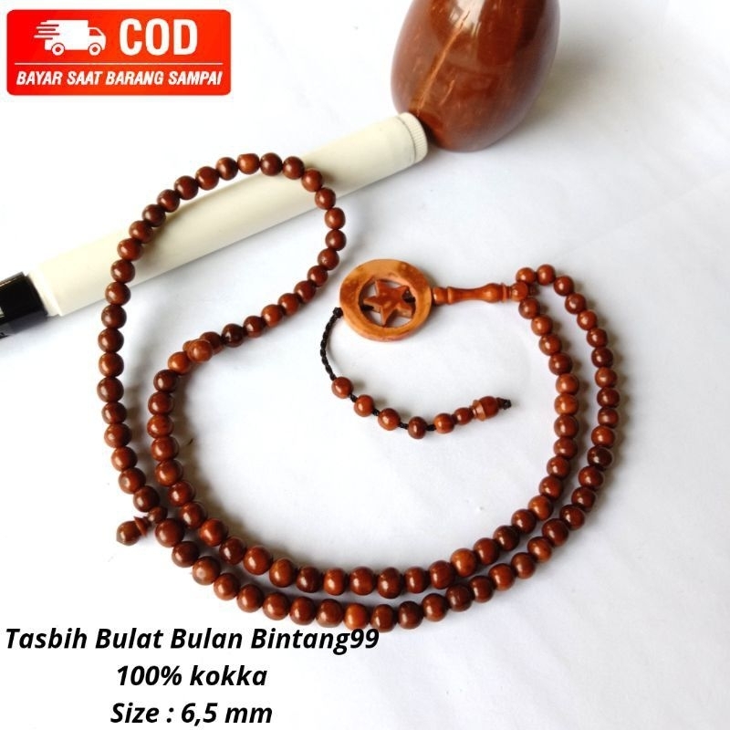 Tasbih pukah 99 Butir Bulan Bintang