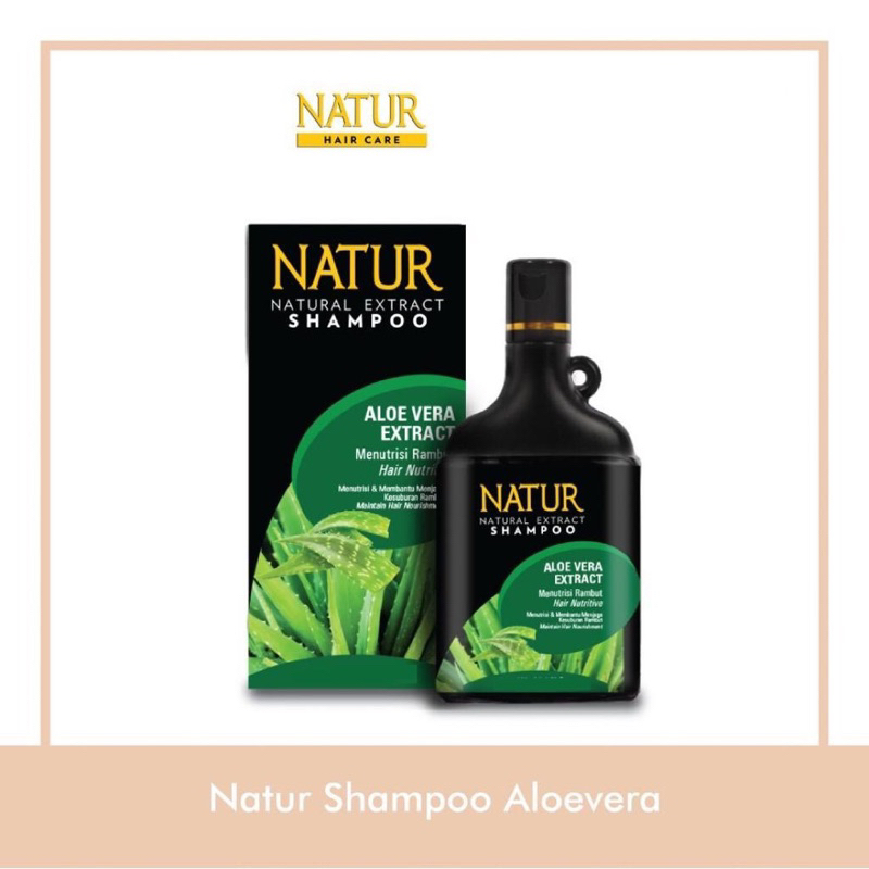 NATUR Hair Shampoo Aloe Vera 80ML / Sampo Penumbuh Rambut Natur Aloevera BPOM