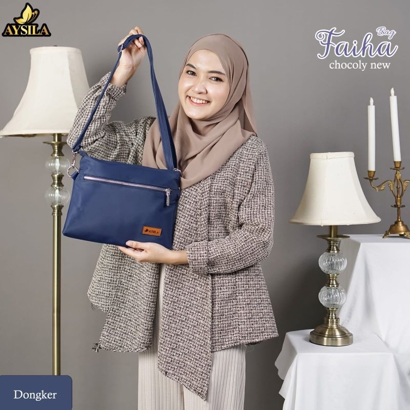 TAS SELEMPANG FAIHA BAG BY AYSILA BAHAN CHOCOLY ANTI AIR PREMIUM TAS LOKAL BERKUALITAS