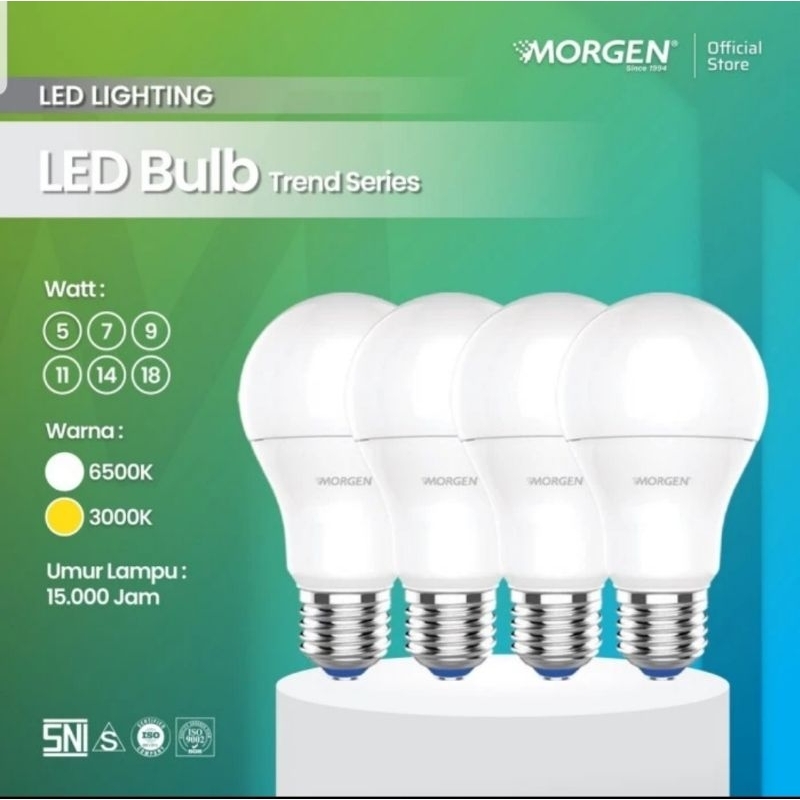 Lampu Led MORGEN 9 Watt Beli 3 Gratis 1