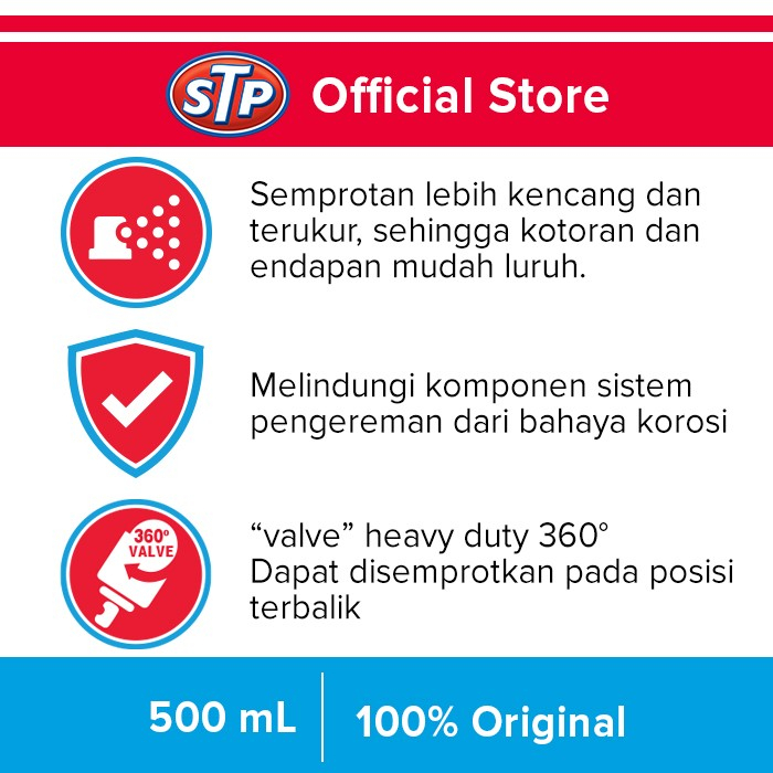 STP Brake &amp; Parts Cleaner Cairan Pembersih Rem Mobil Motor Sepeda ABS 500ml