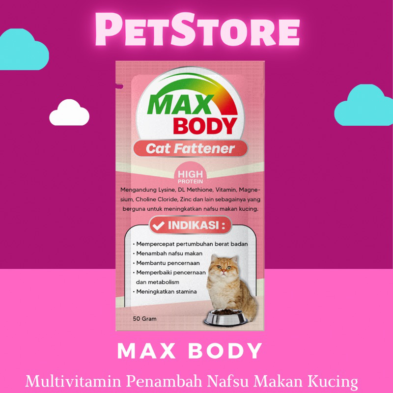 Suplemen Penggemuk Kucing MAX BODY CAT penambah nafsu makan