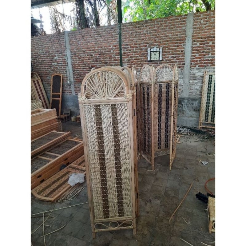 (3 tu)sketsel rotan partisi pembatas ruangan partisi rotan penyekat ruangan rotan asli pengrajin