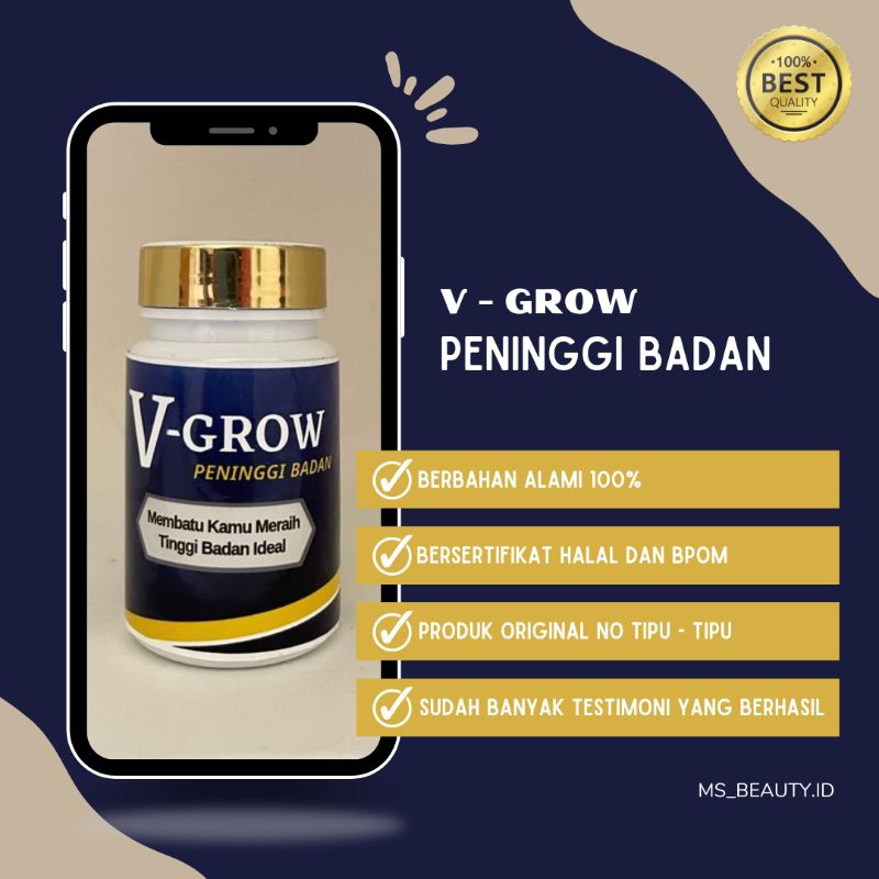[ TERLARIS ] V-Grow Suplemen Penambah Tinggi Badan