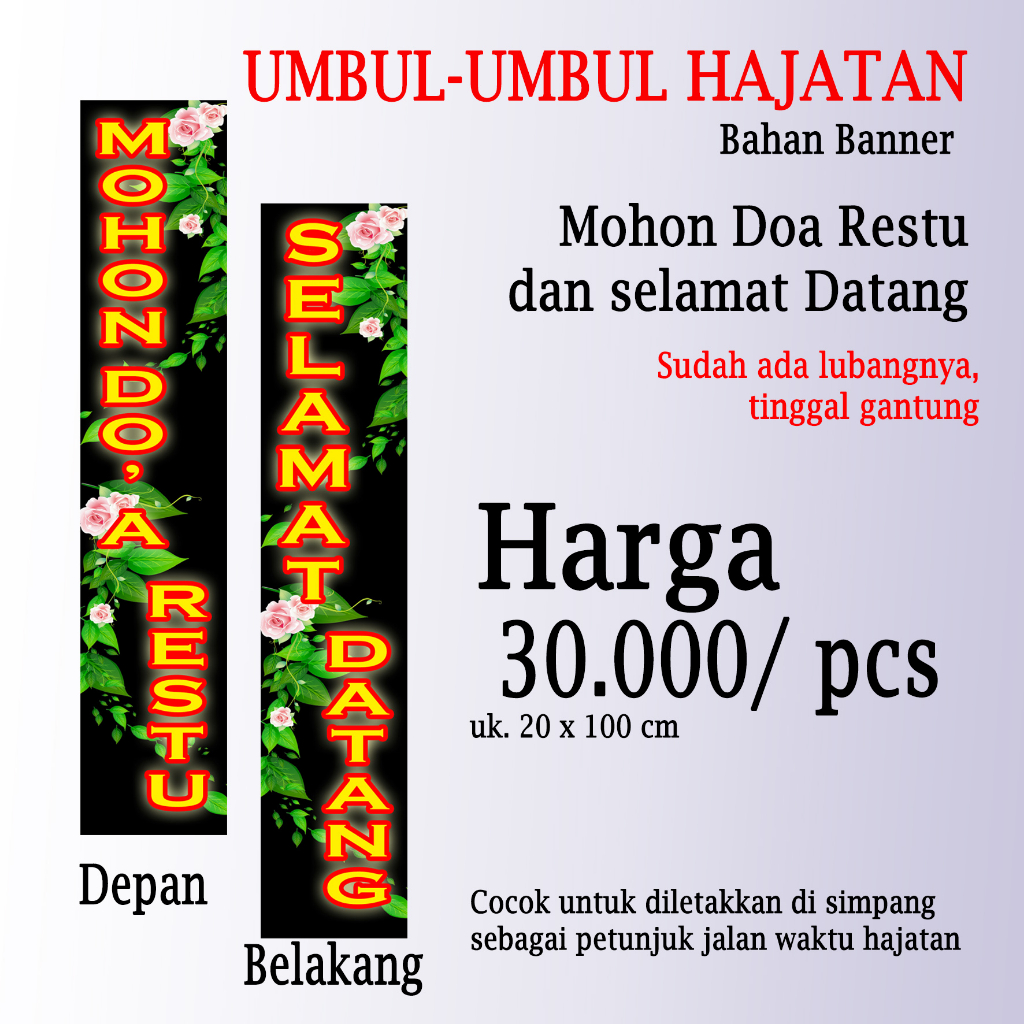 Banner Ucapan Selamat datang dan ucapan Mohon Doa Restu