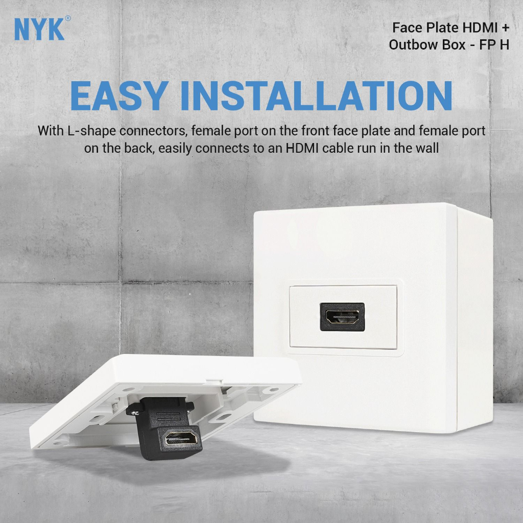 NYK Wall Faceplat HDMI Single + Outbow Box