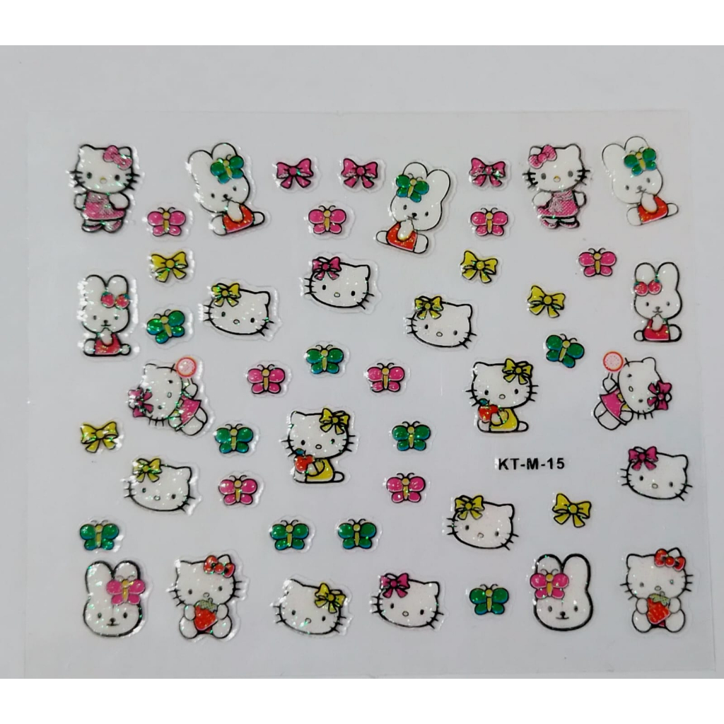 Stiker Kuku 3D Motif Mickey Mouse dan Hello Kitty/ Nail Stiker Abstrak Decal / Nail Art / MIXUE