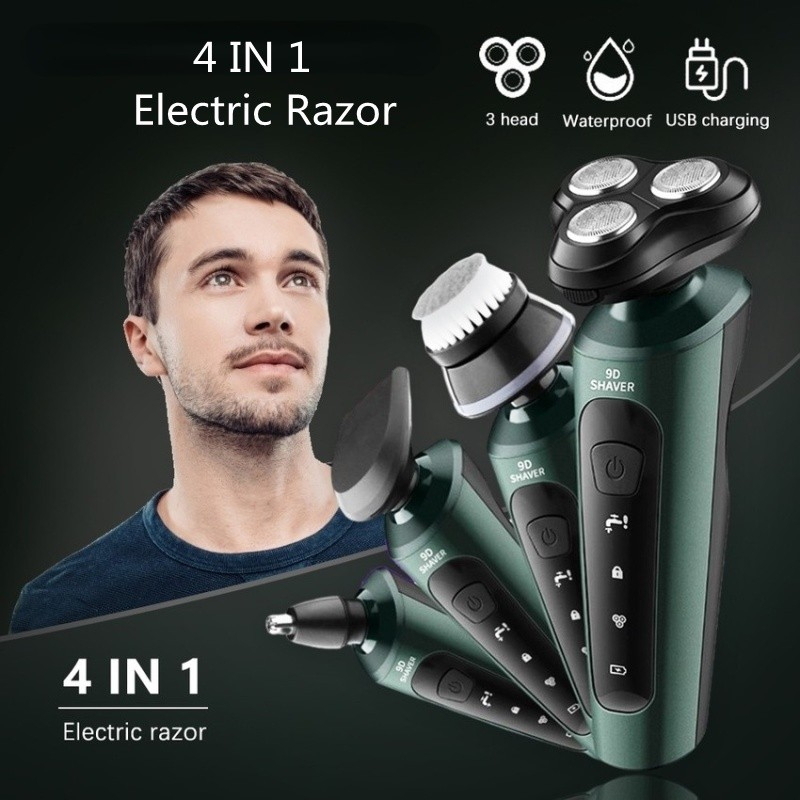 RZ60 Cukur 4in 1 Shaver Elektrik Alat Cukur Jenggot Kumis Rechargeable